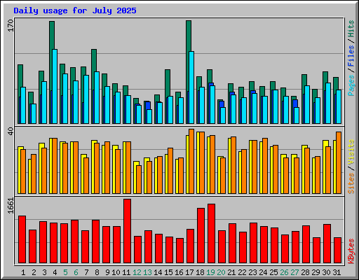 Daily usage for July 2025