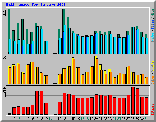 Daily usage for January 2026